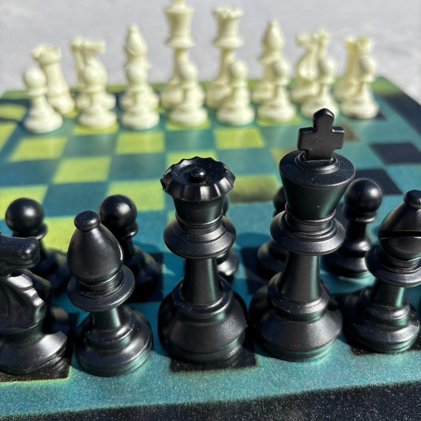 Stealth Green - Painted Chess Set