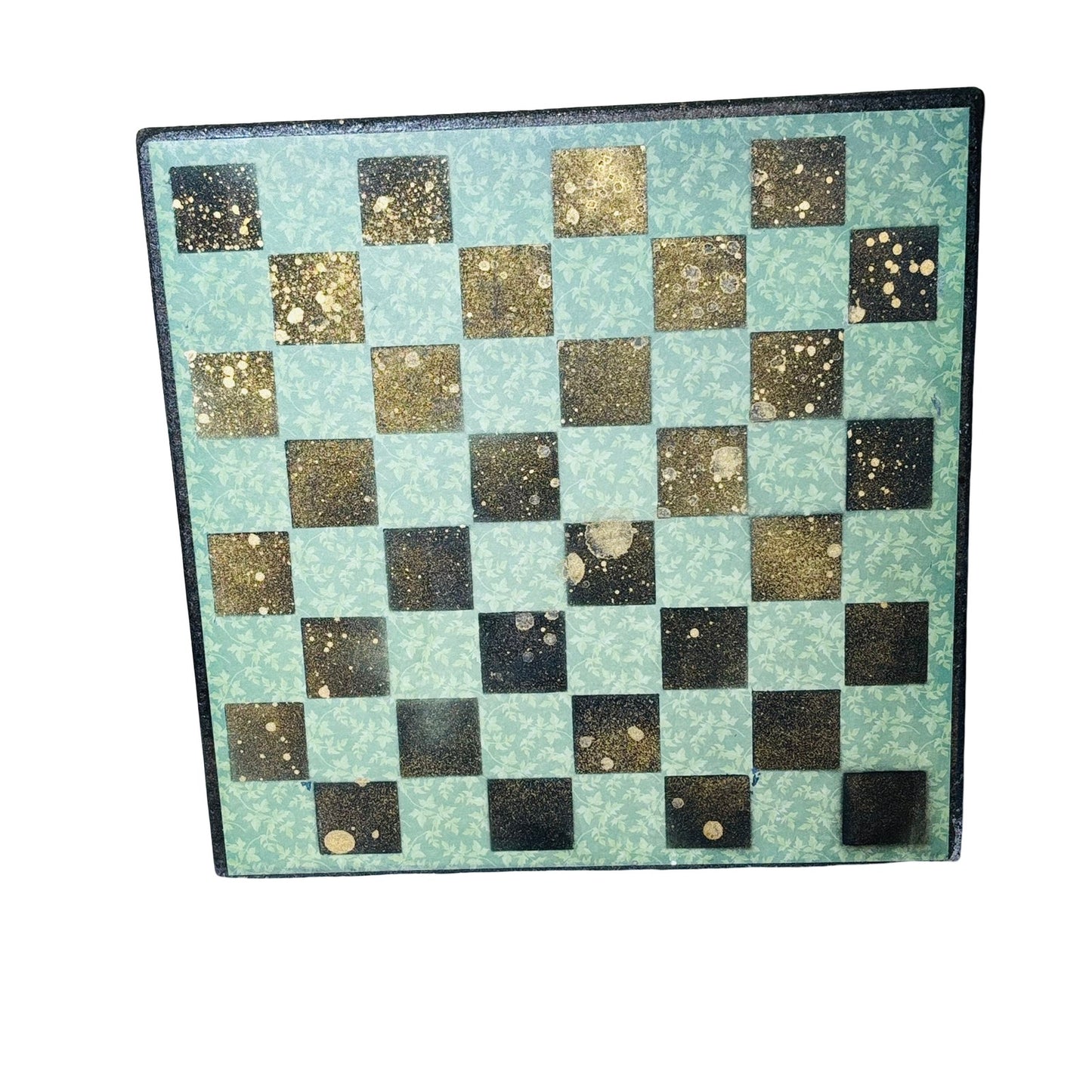 Golden Vintage Green - Scrapbook Chess Board