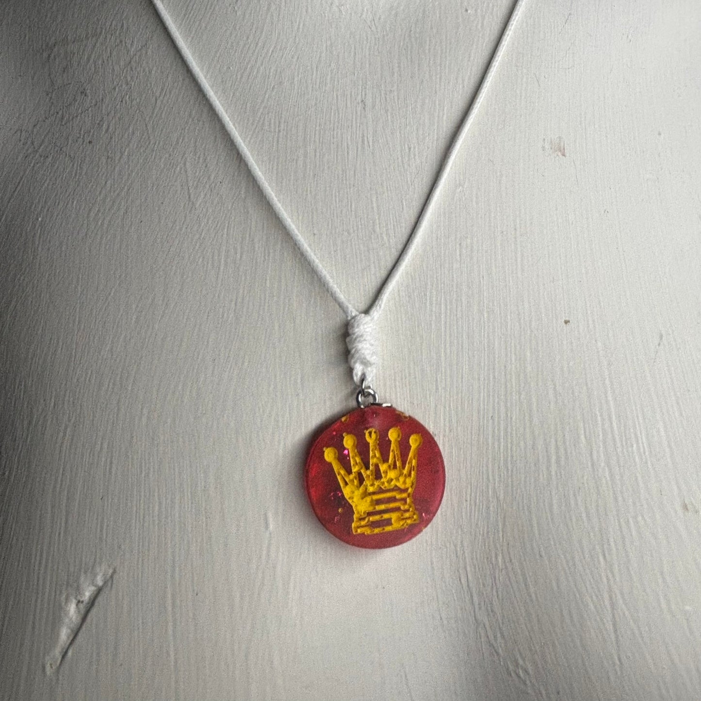 Red Queen - Handmade Resin Chess Necklace