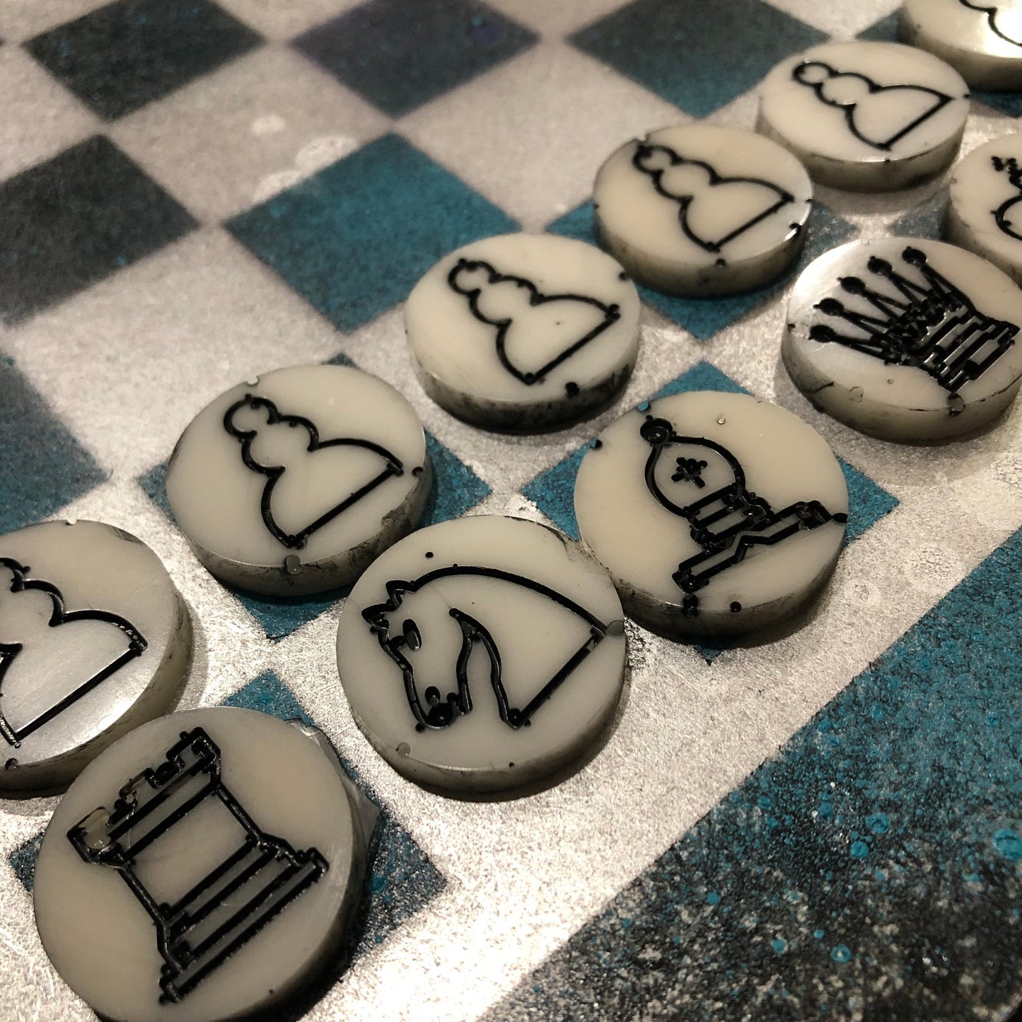 Blue Galaxy - Painted Chess Set