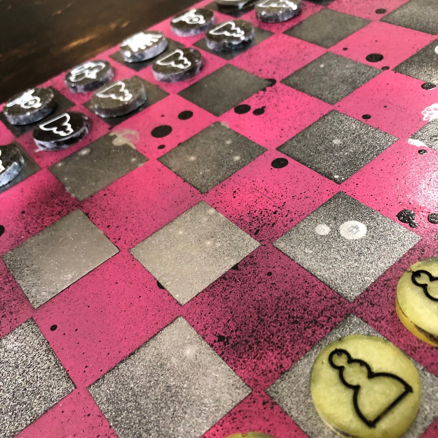 Chrome Pink - Painted Chess Set