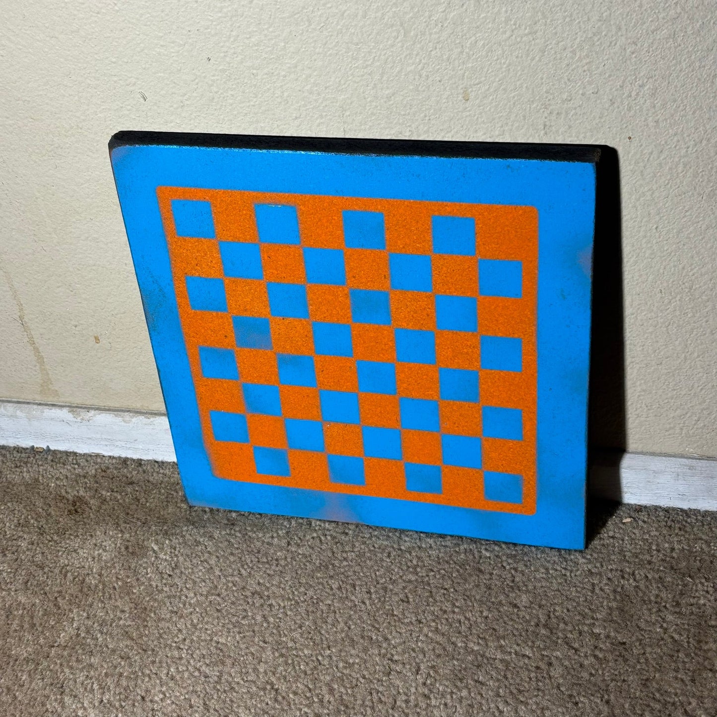 Orange & Blue - Painted Chess Board