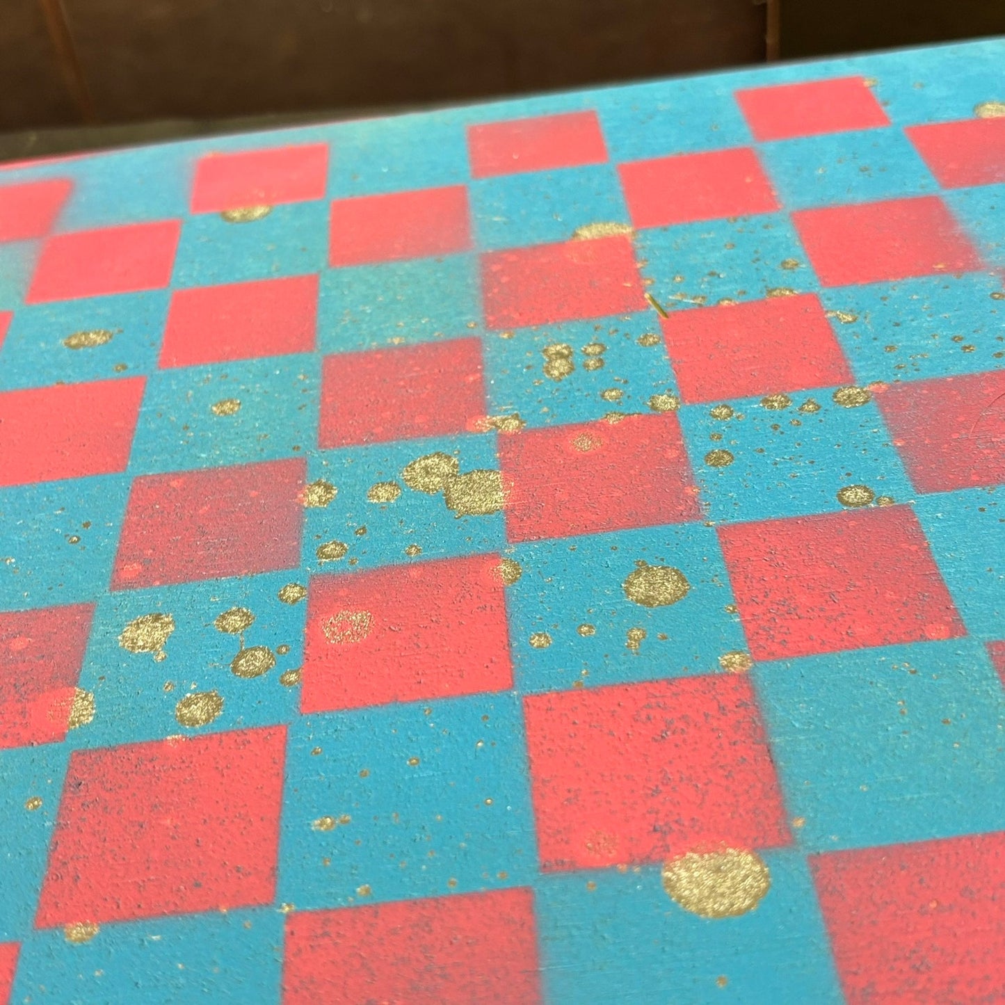 Blue & Pink - Painted Chess Set