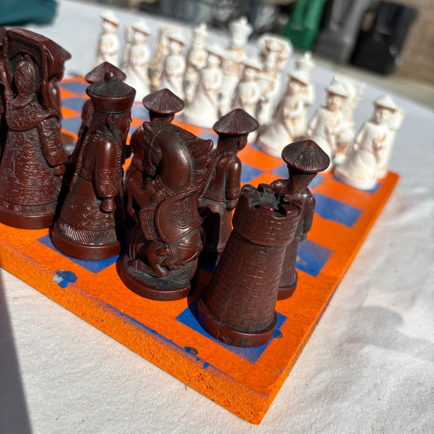 Orange Blue Chrome - Chinese Edition Chess Set