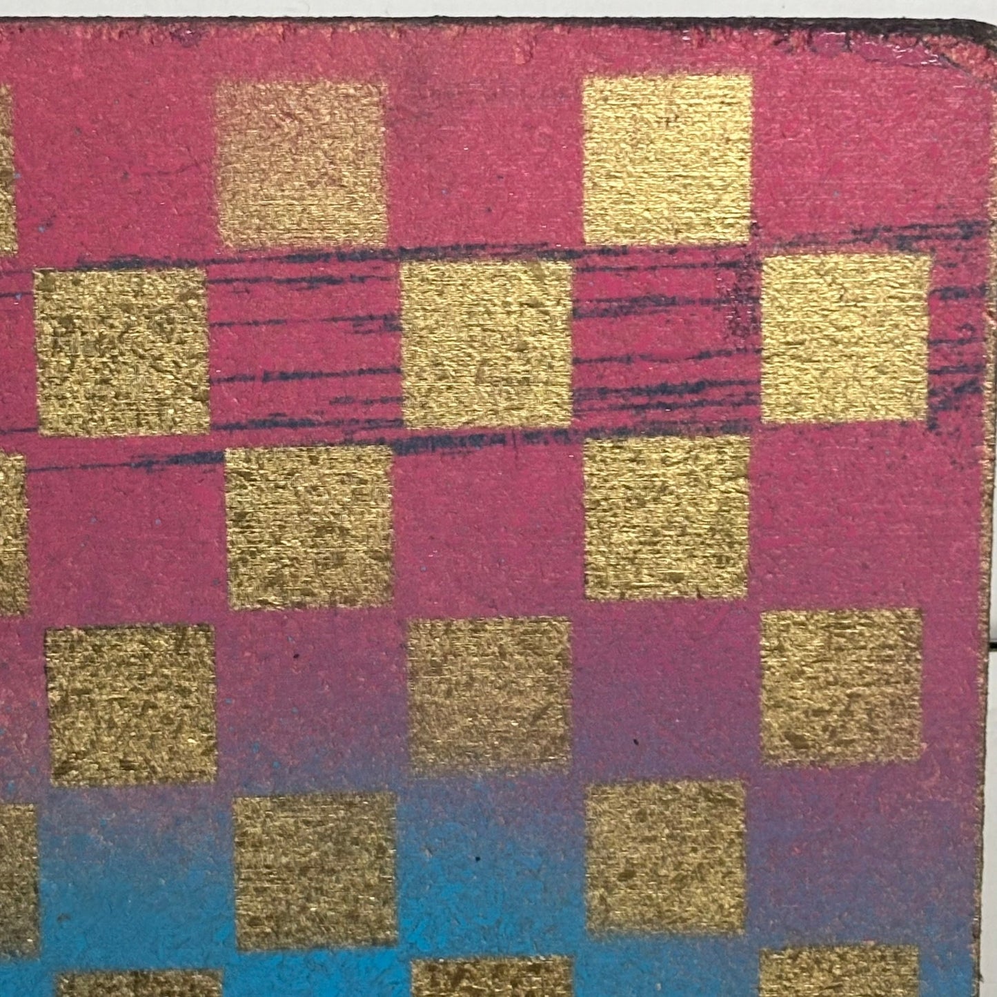 Pink & Blue Gold - Painted Double Sided Chess Board