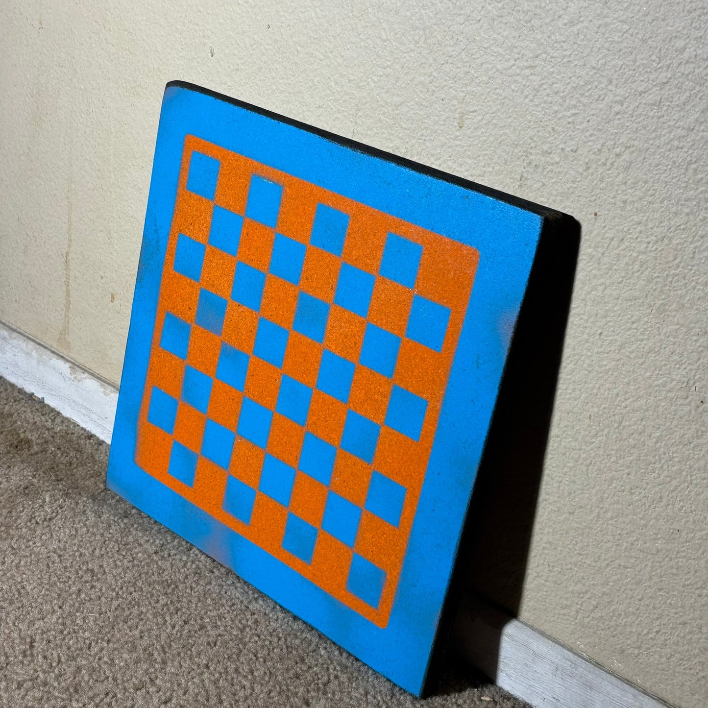 Orange & Blue - Painted Chess Board