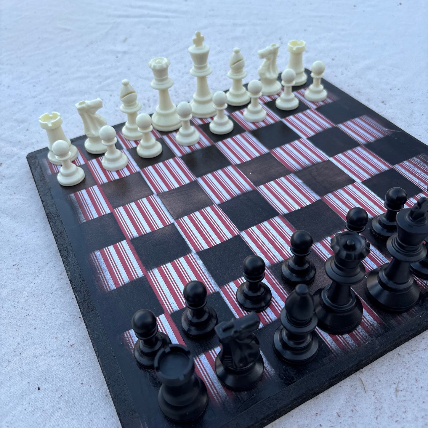 Red Stripes - Scrapbook Chess Set