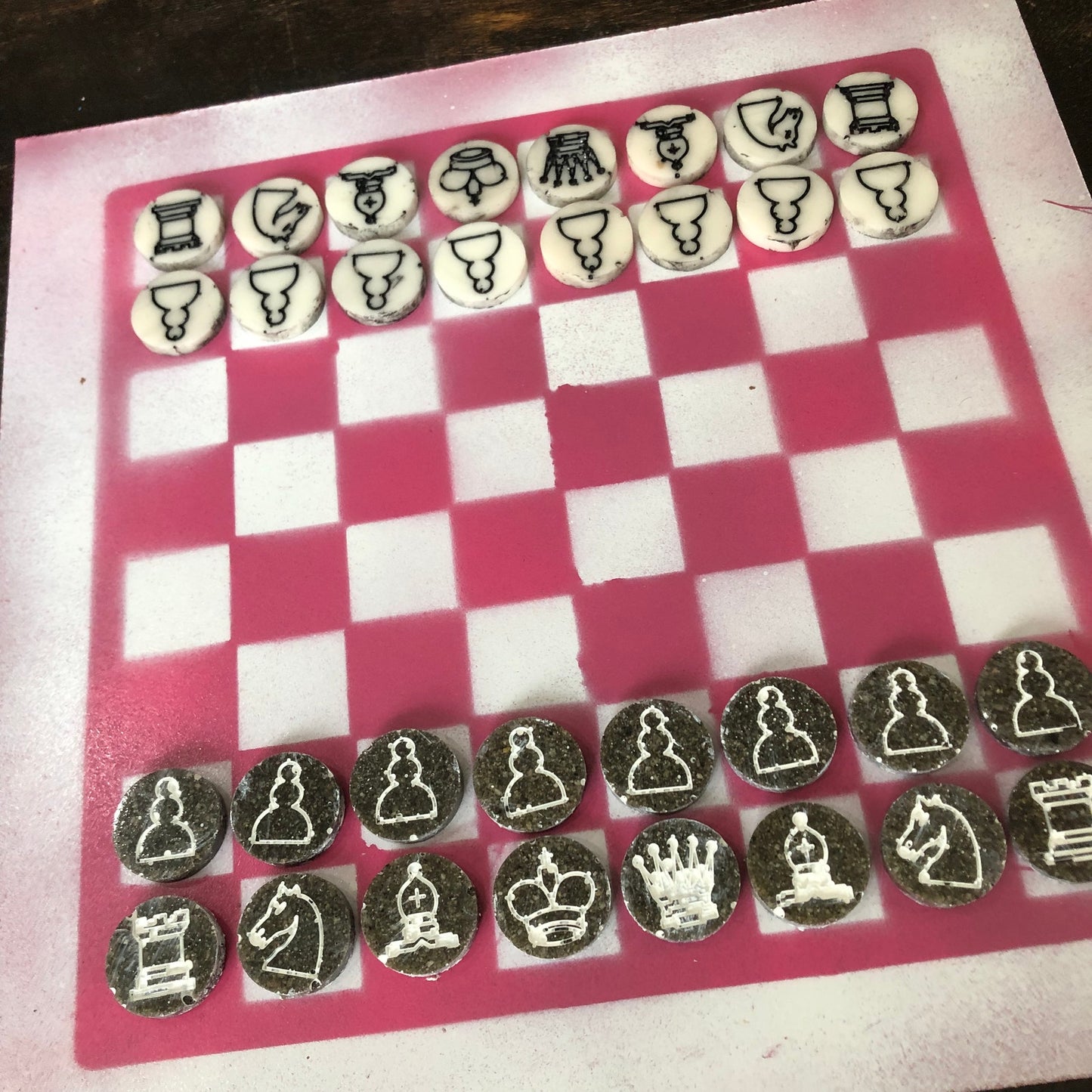 Simple Pink - Painted Chess Set
