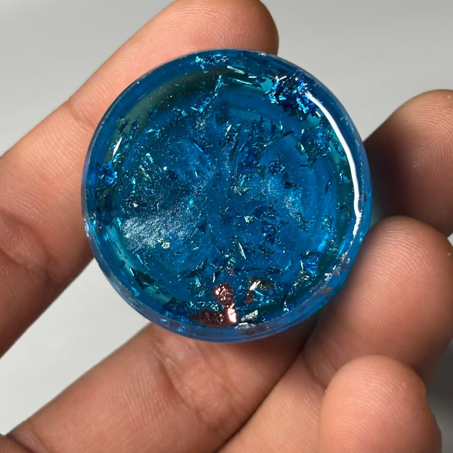 Blue Ice Bishop - Handmade Resin Keychain - Large Edition