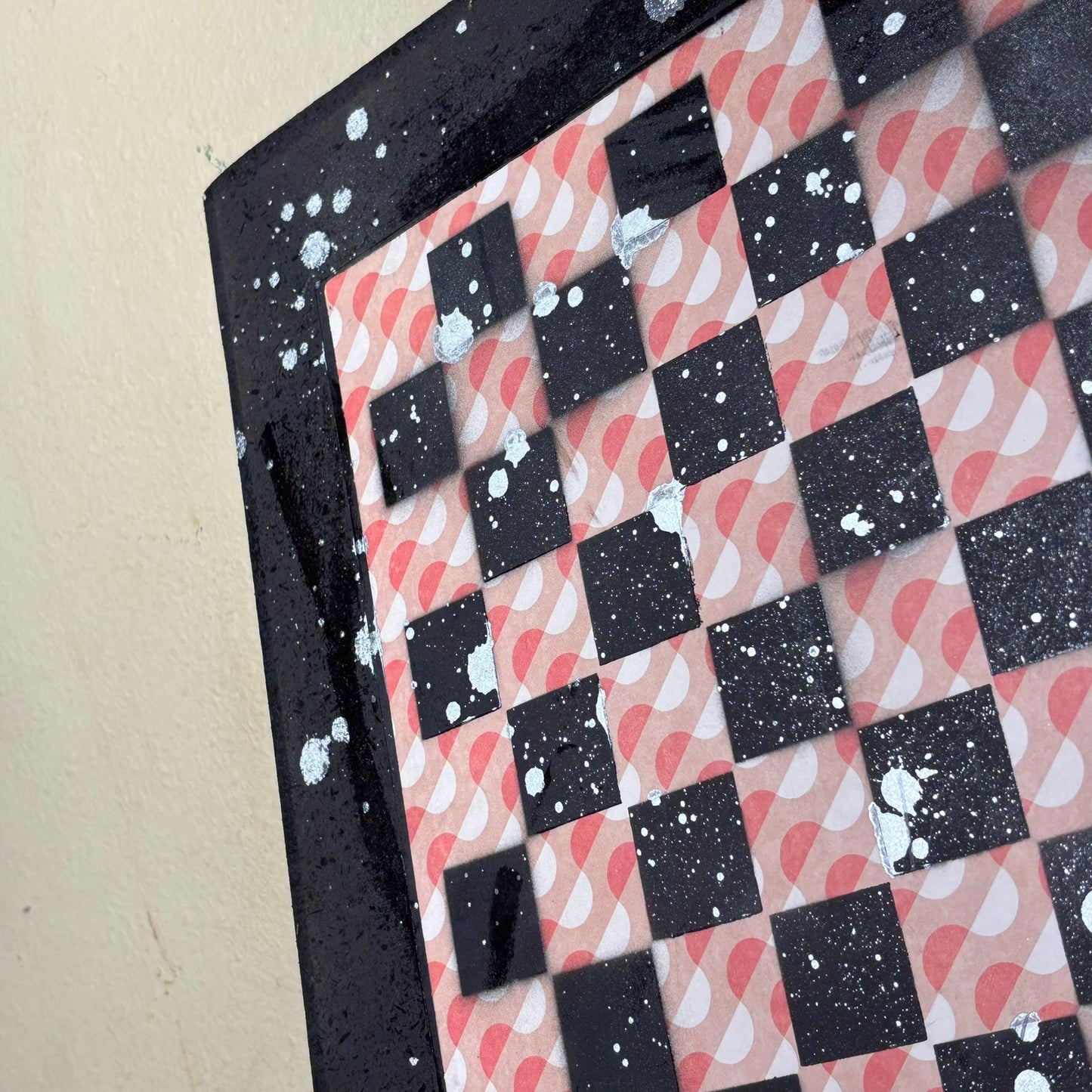 Peach Orange Chrome Drip - Large Scrapbook Chess Board