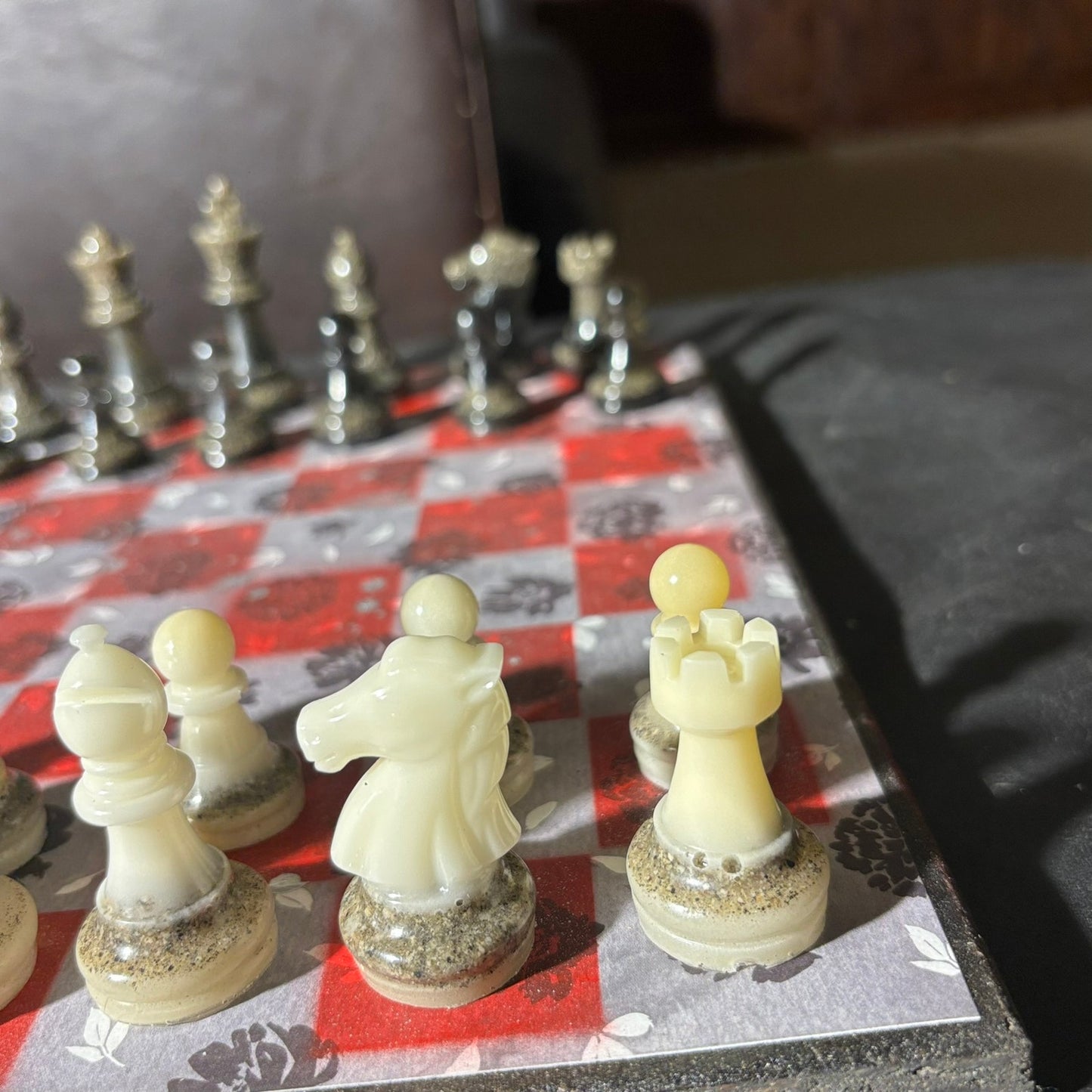 Dark Flower Play - Scrapbook Chess Set