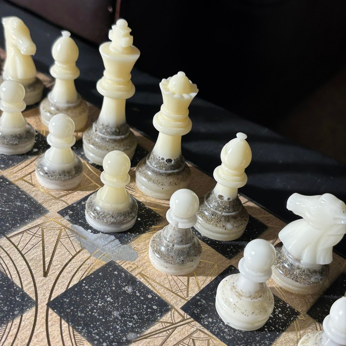 Vintage Golden Brown - Scrapbook Chess Set