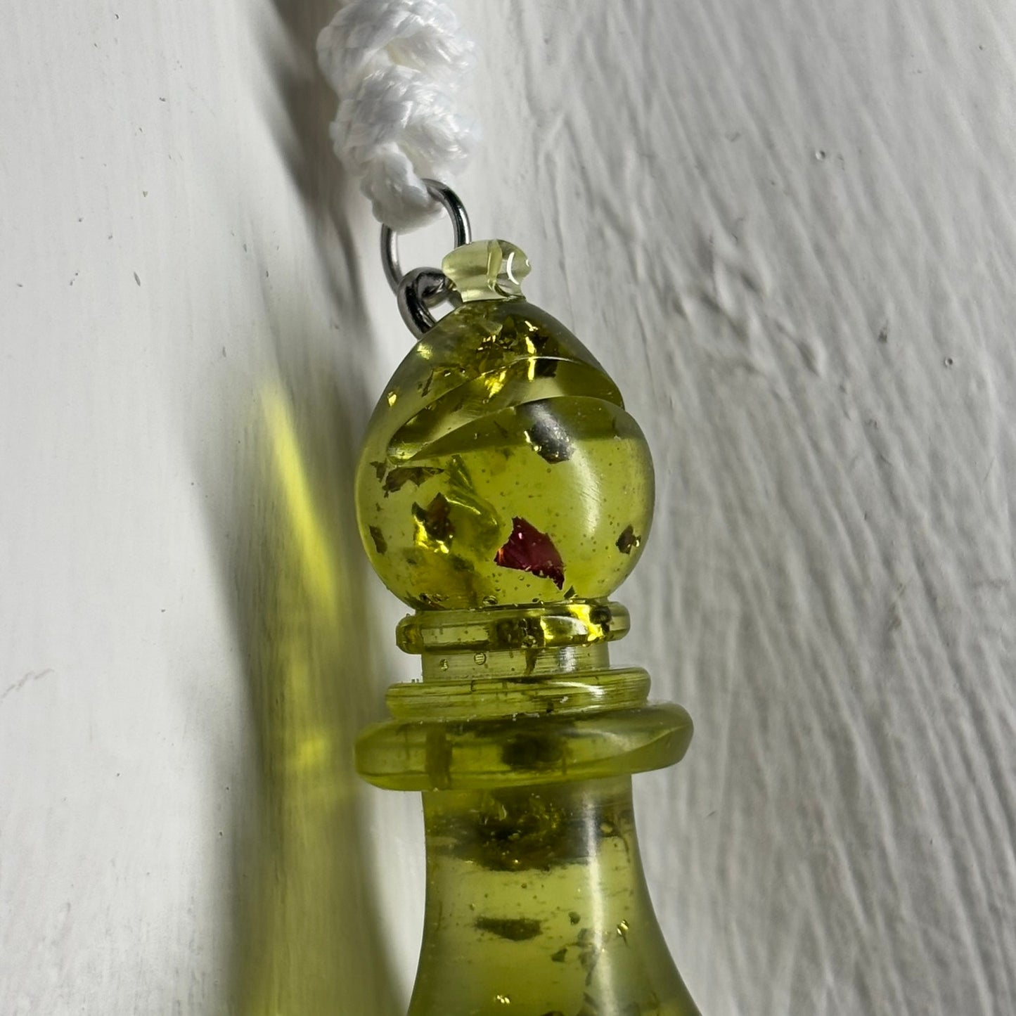 Crystal Lime Green - Handmade Resin Chess Necklace