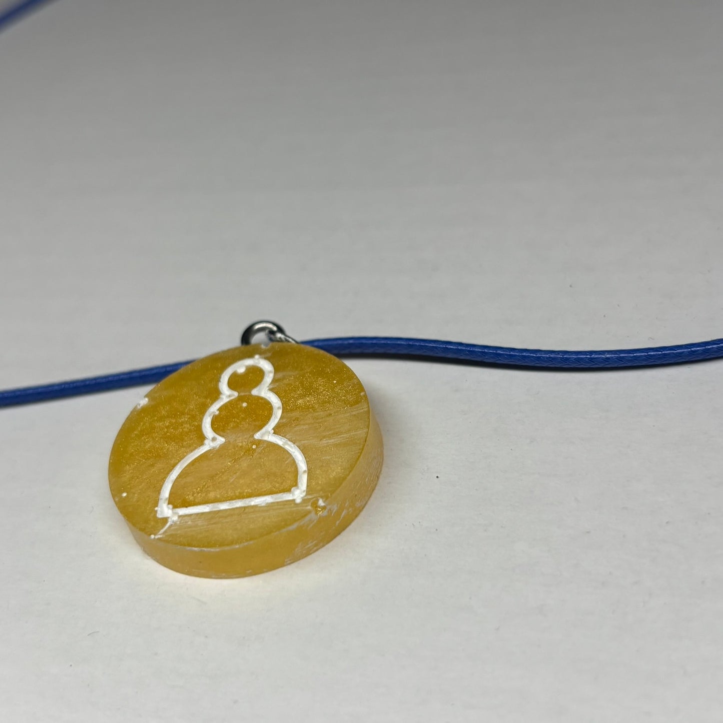 Yellow Pawn - Handmade Resin Chess Necklace