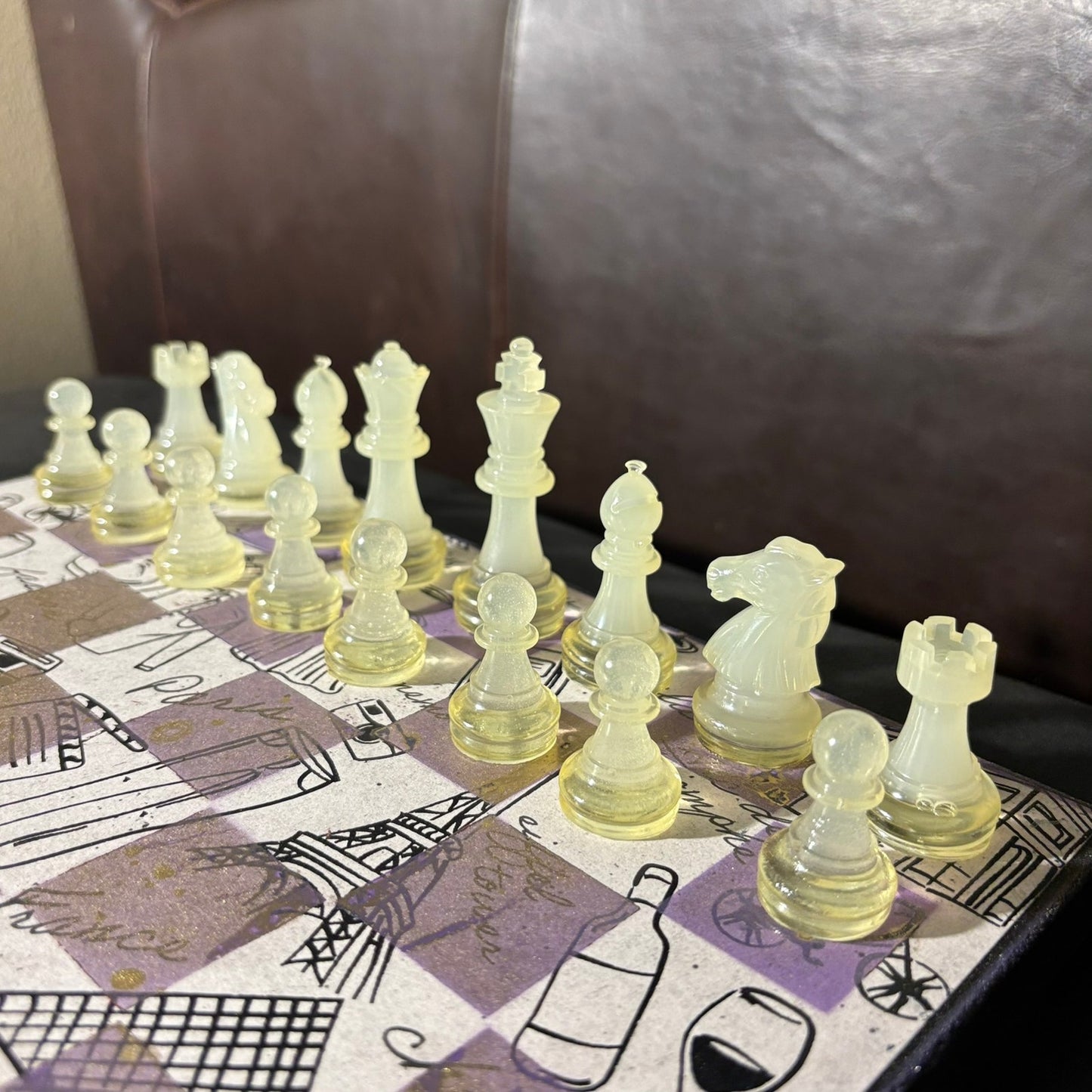 Fashionable Purple - Scrapbook Chess Set