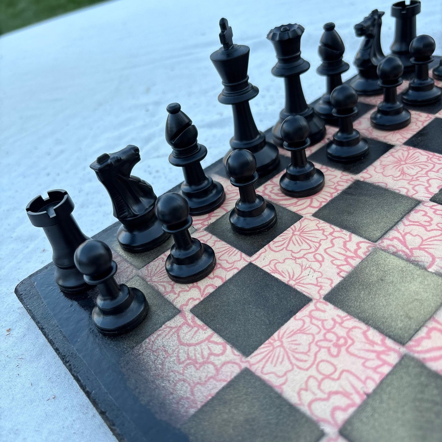 Peach Pattern - Scrapbook Chess Set