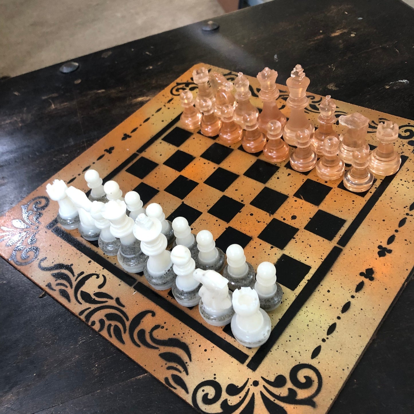 Safari Orange - Painted Chess Set