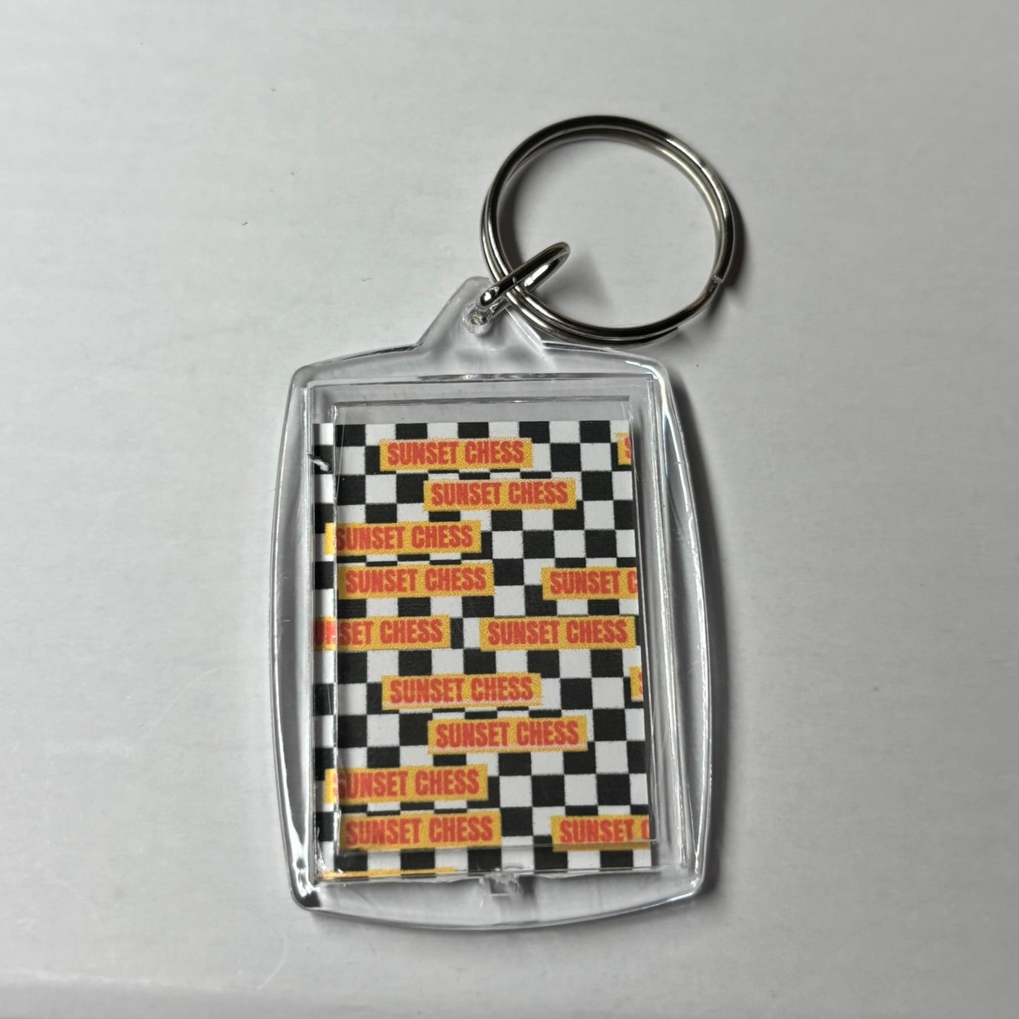 The Great Game - Sunset Chess Photo Keychain
