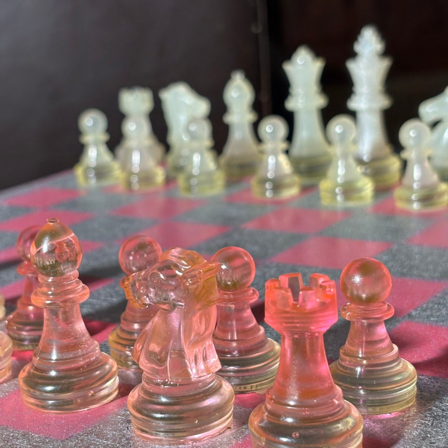 Chrome Pink - Painted Chess Set