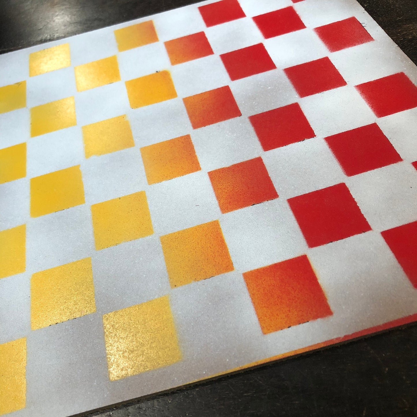 Fading Red & Yellow - Painted Chess Set