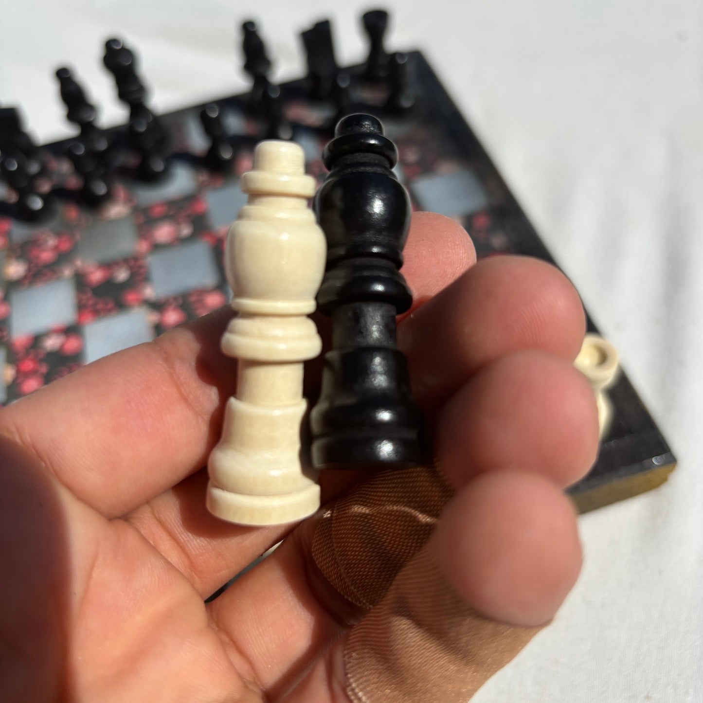Vintage Flowers - Scrapbook Chess Set