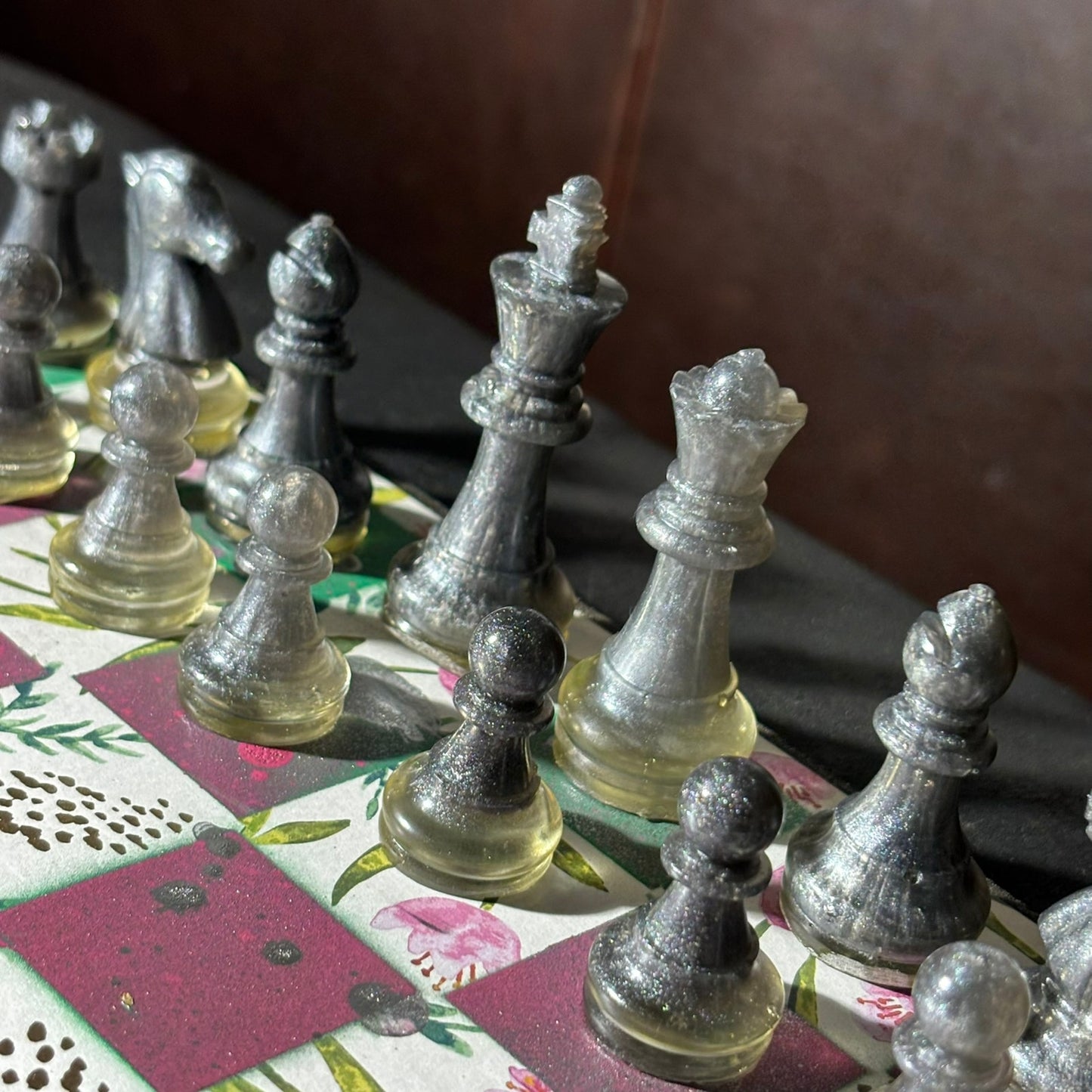 Vibrant Pink Lush - Scrapbook Chess Set