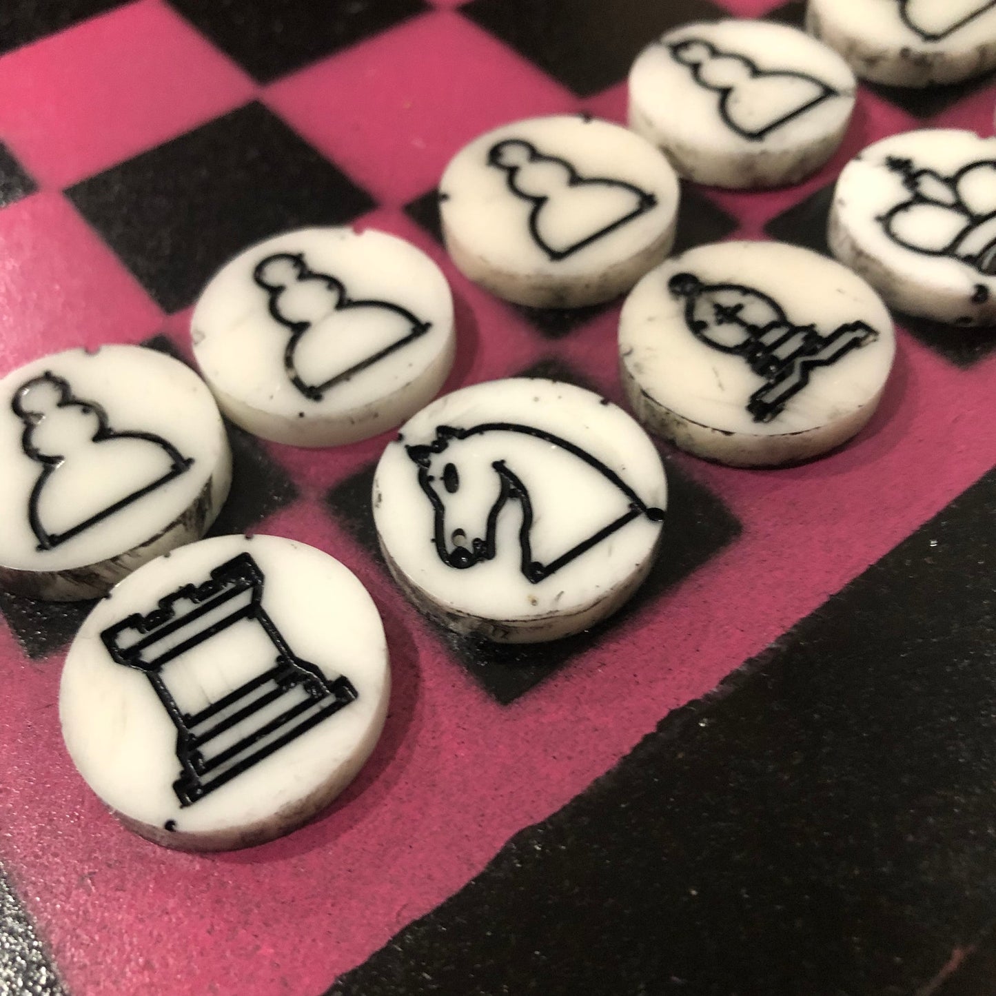 Hot Pink - Painted Chess Set