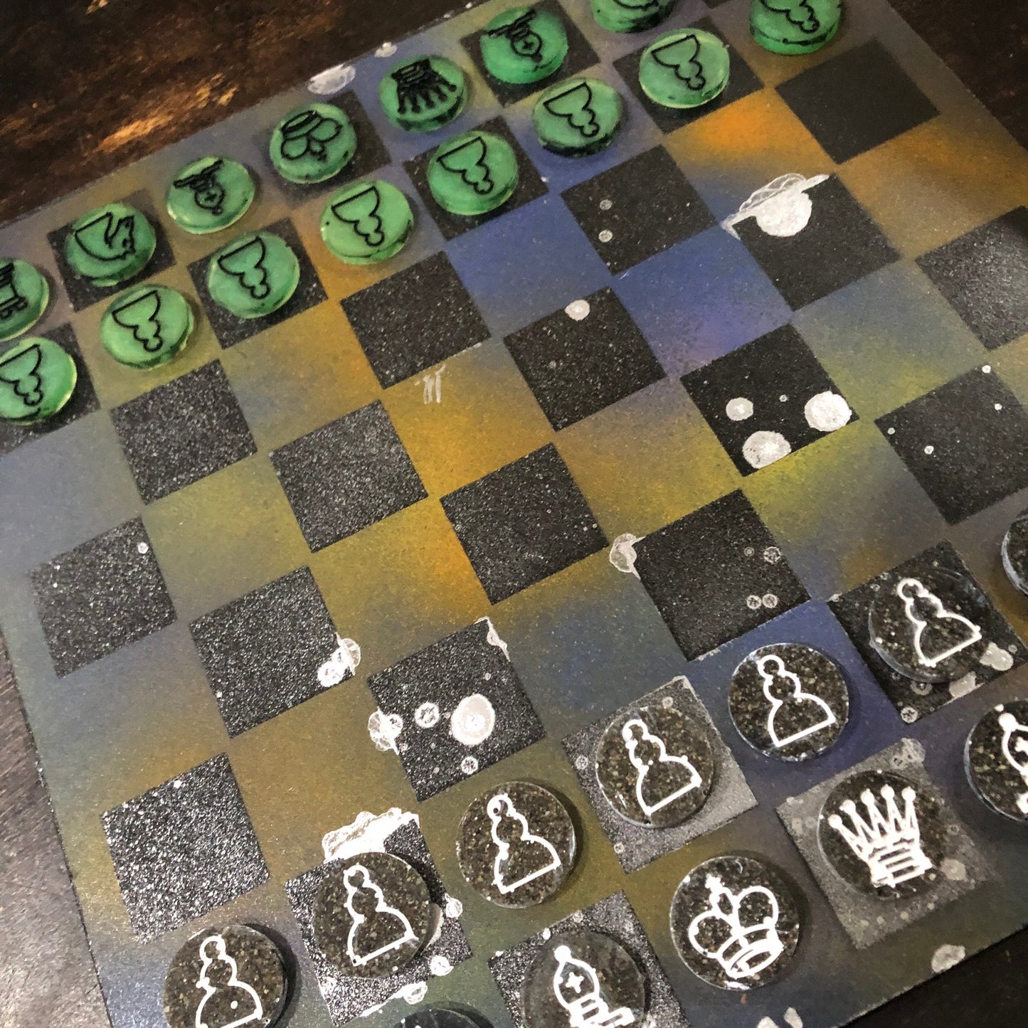 Toxic Green - Painted Chess Set