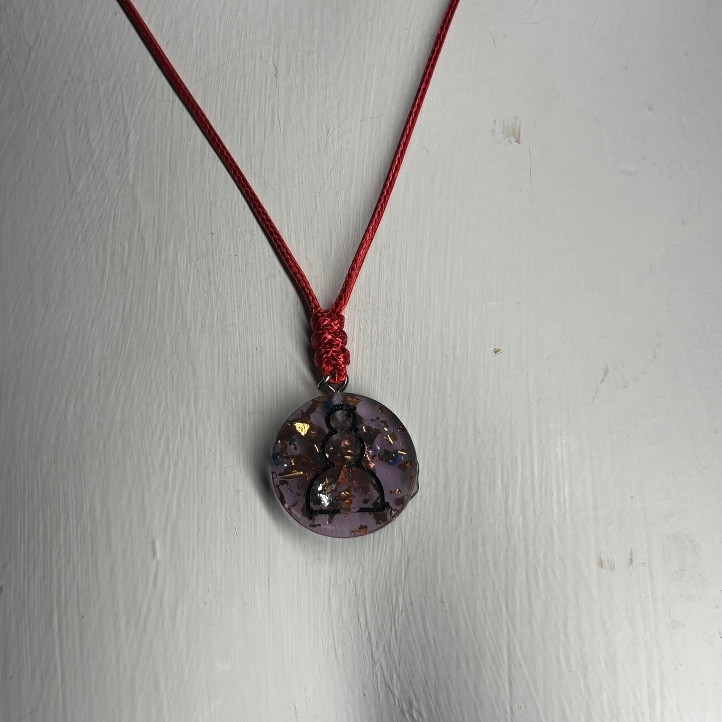 Dark Purple Pawn - Handmade Resin Chess Necklace