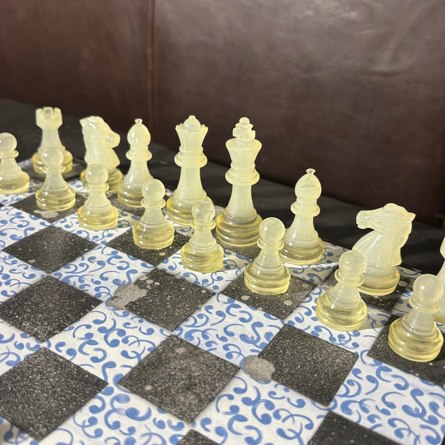 Blue Vintage Pattern - Scrapbook Chess Set