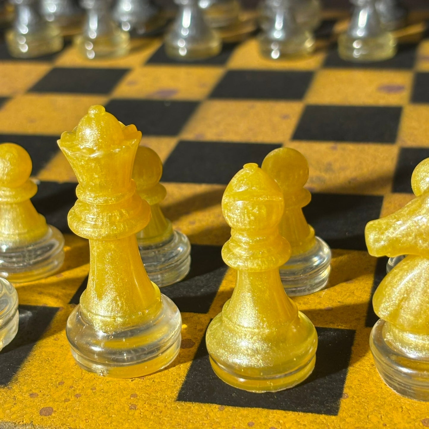 Yellow & Black - Painted Chess Set