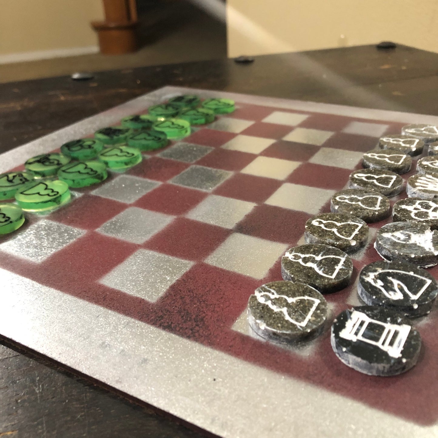 Space Red - Painted Chess Set
