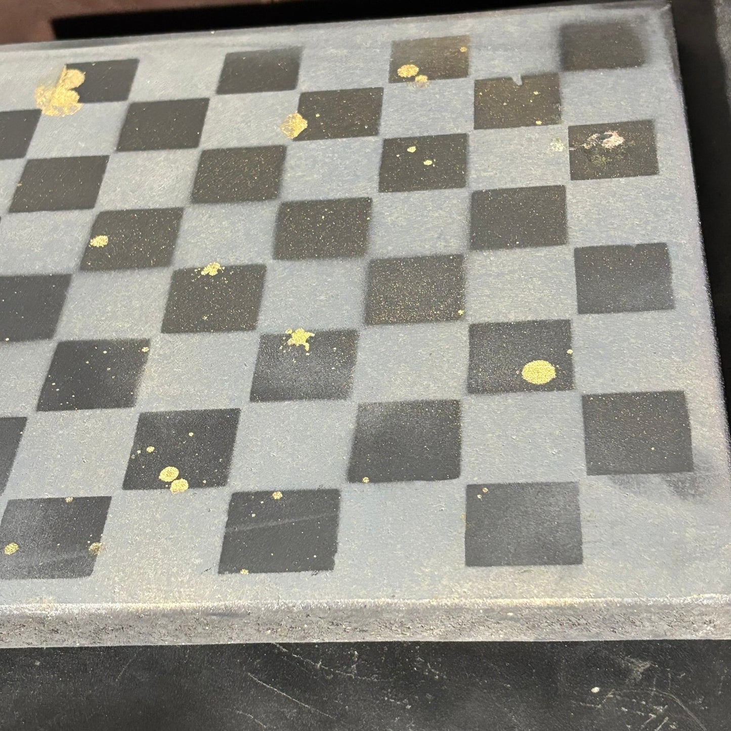 Gray & Black - Painted Chess Board