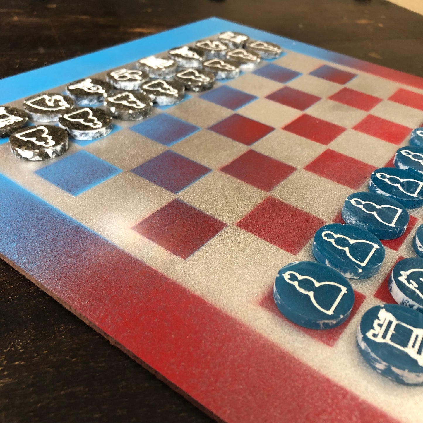 Chrome Rocket - Painted Chess Set