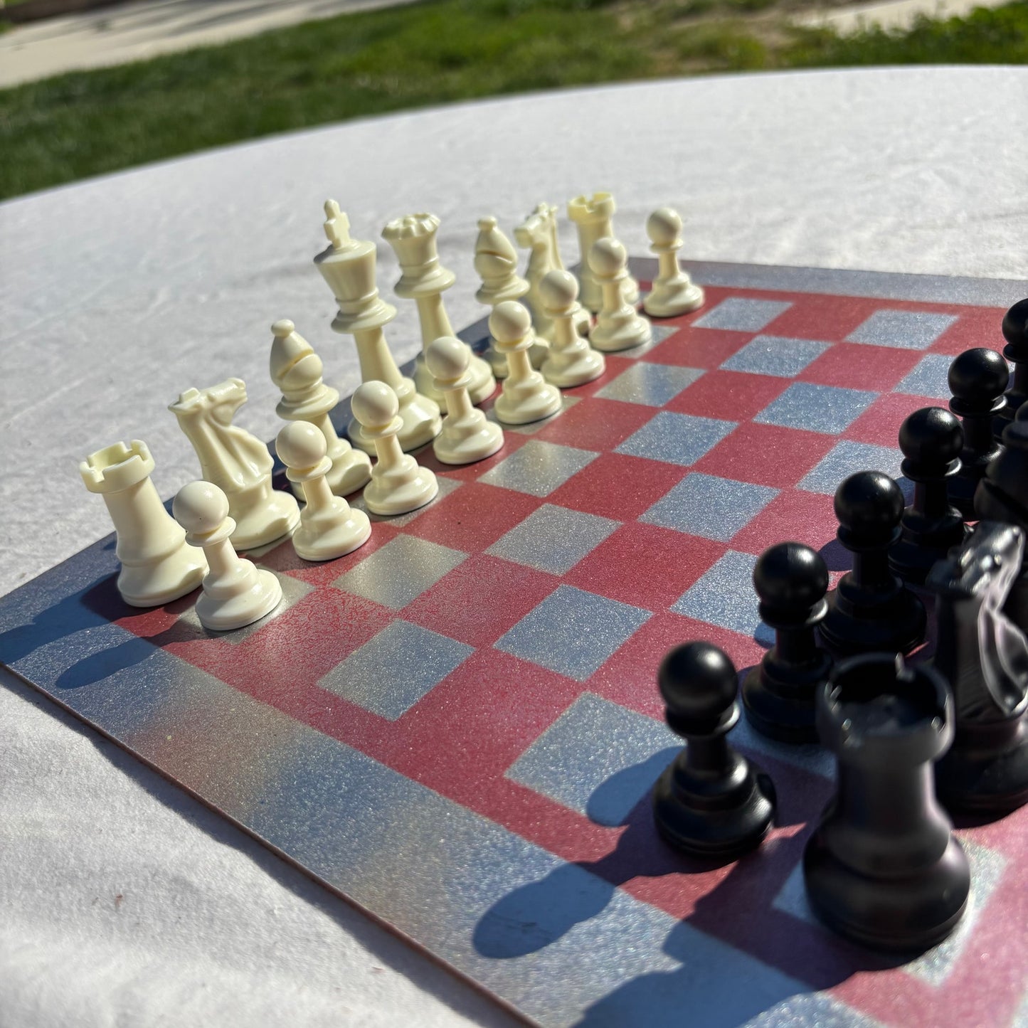 Silver Violet - Painted Chess Set