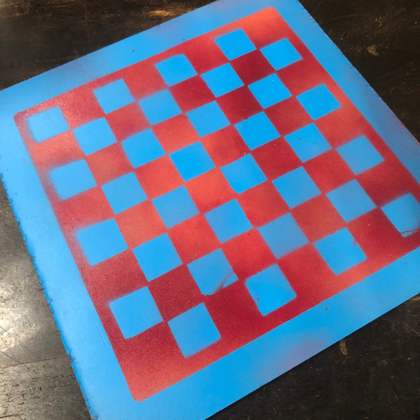 Red & Blue - Painted Chess Set