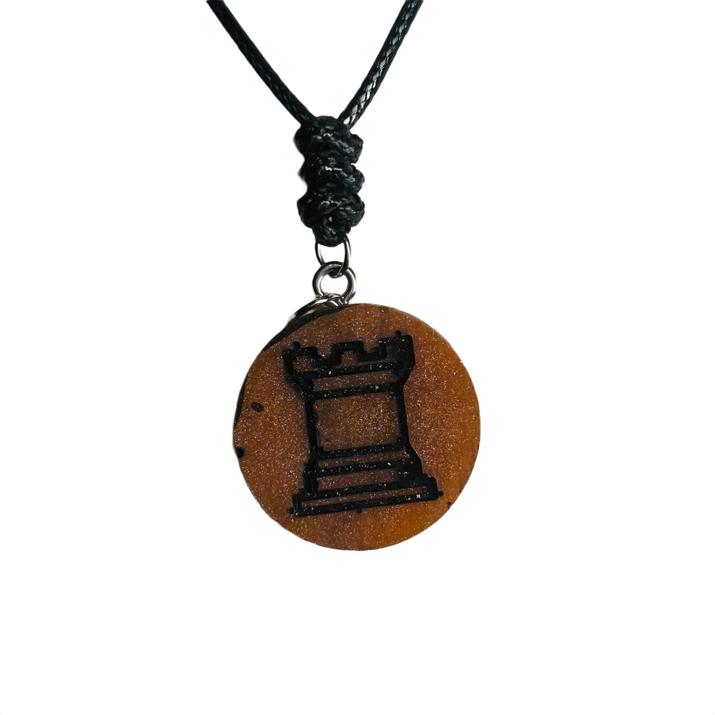 🎁 Bronze Rook - Handmade Resin Chess Necklace (100% off)