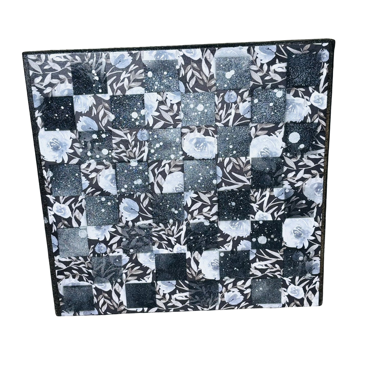 Snow Stained Flowers - Scrapbook Chess Board