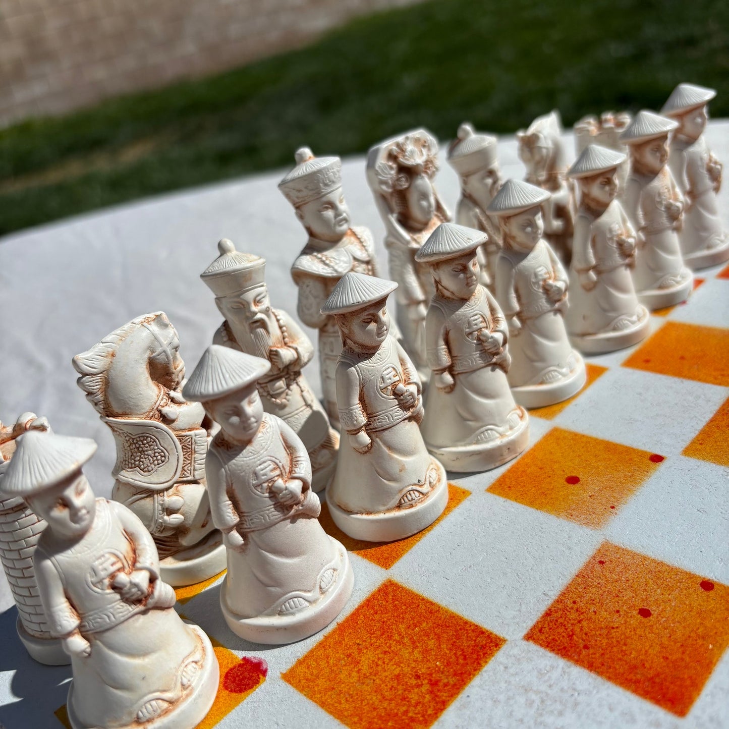 Fire Orange & White - Chinese Edition Chess Set