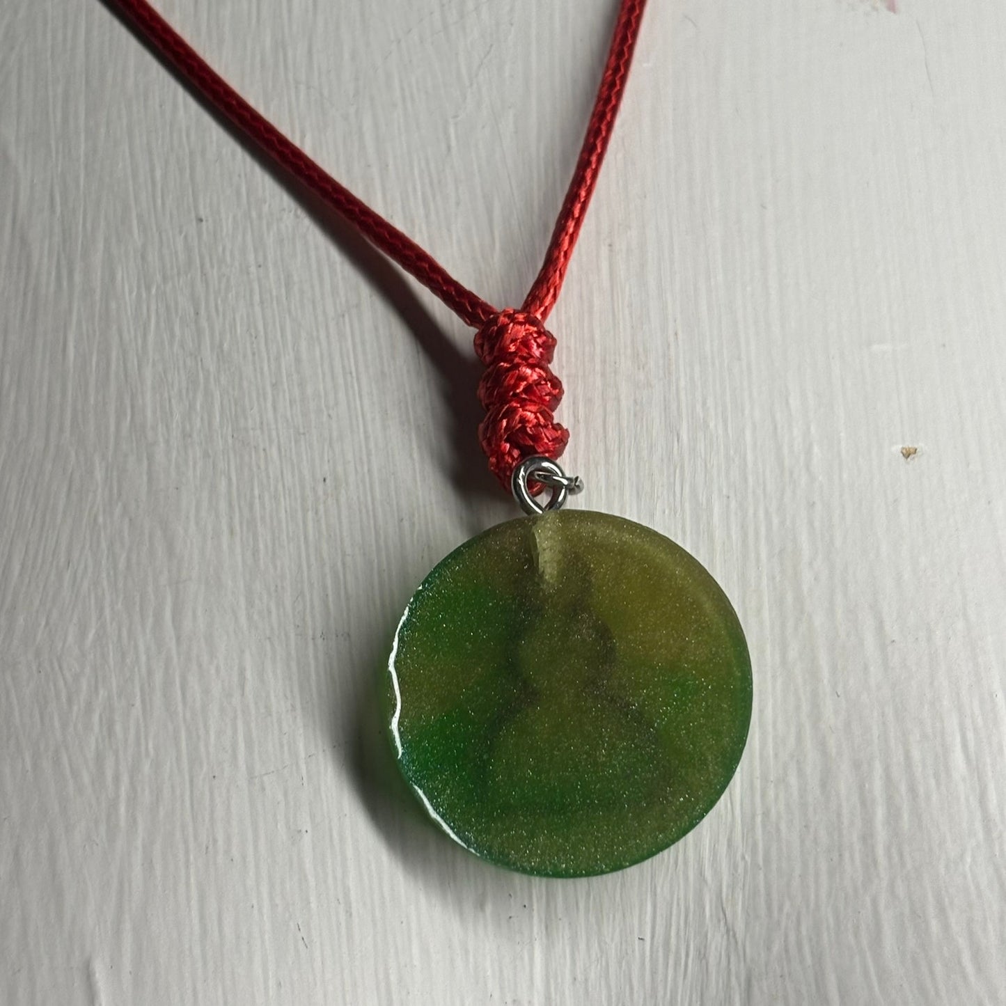 Green & Red Pawn - Handmade Resin Chess Necklace