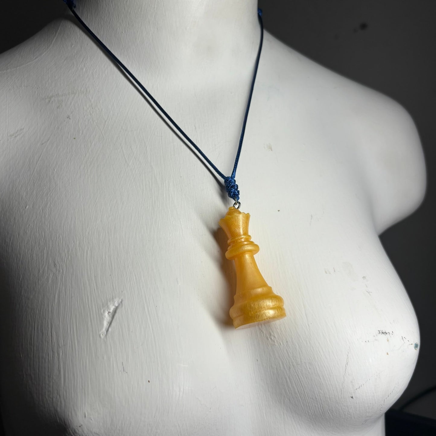 Yellow Queen - Handmade Resin Chess Necklace