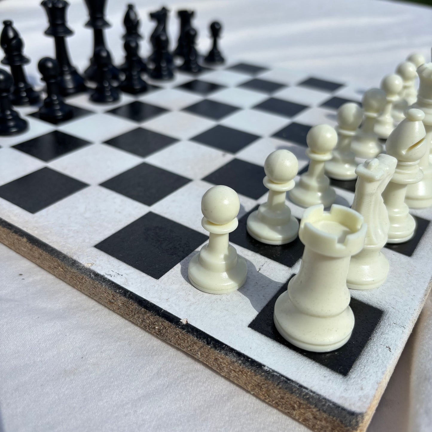 White & Black - Painted Chess Set