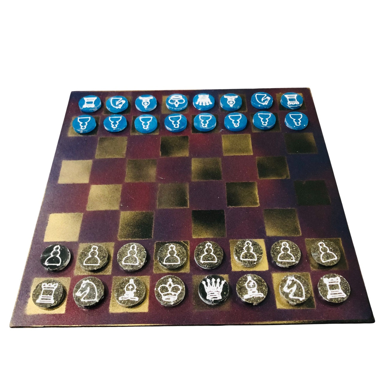 Rustic Gold - Painted Chess Set