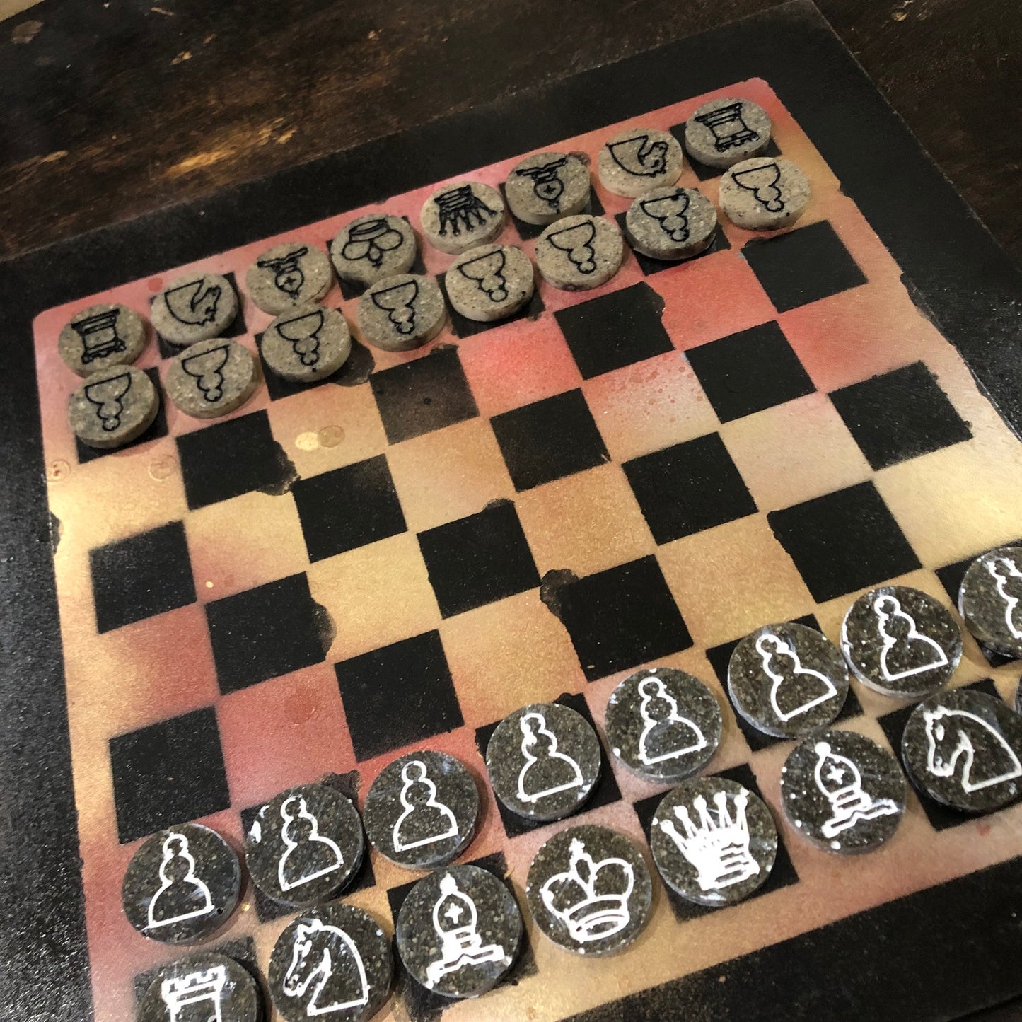 Golden Orange - Painted Chess Set