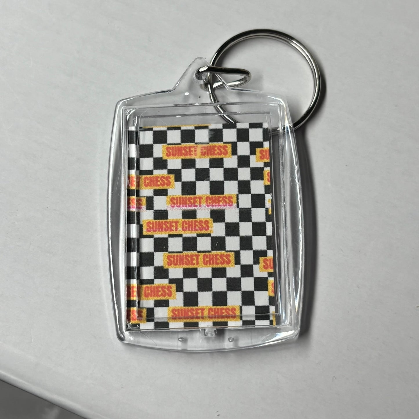 Purple Snake - Sunset Chess Photo Keychain