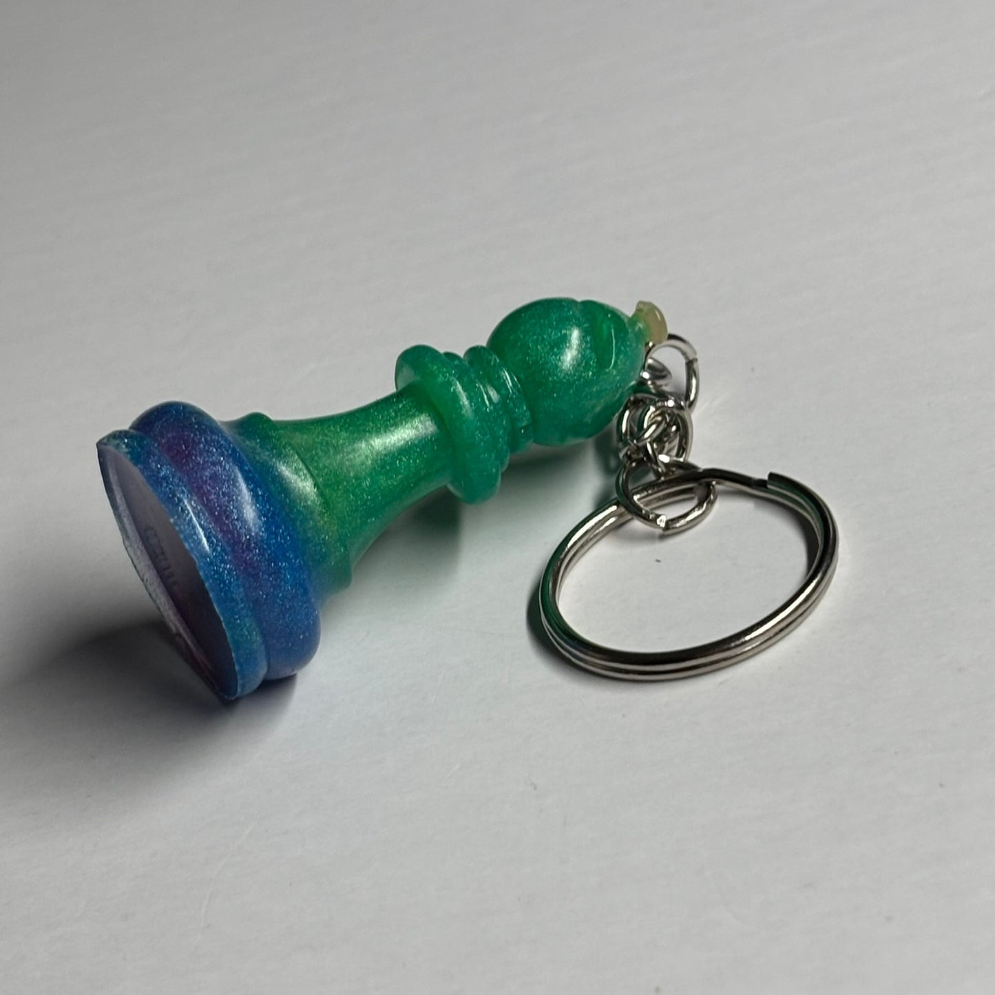 Galaxy Green Bishop - Handmade Resin Keychain