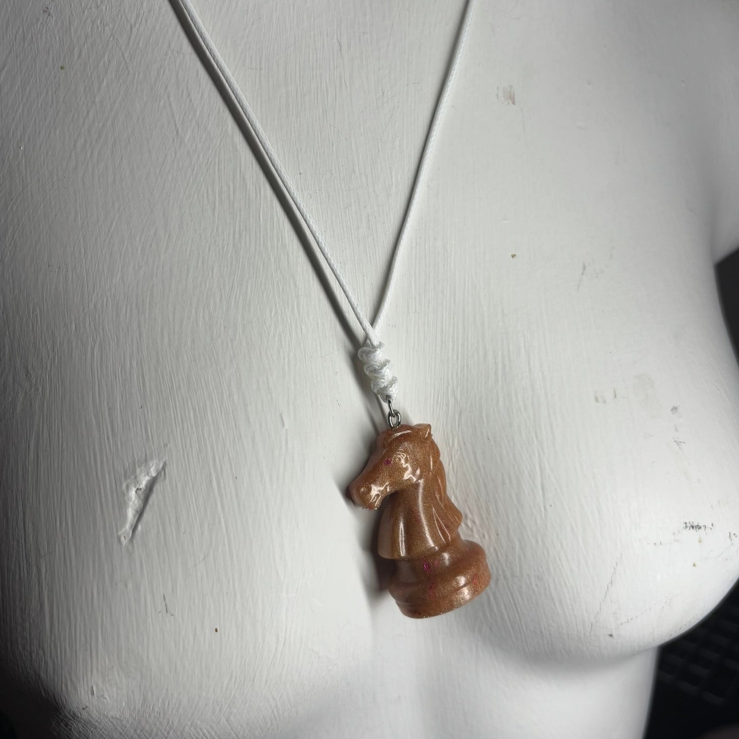 Prestigious Knight - Handmade Resin Chess Necklace
