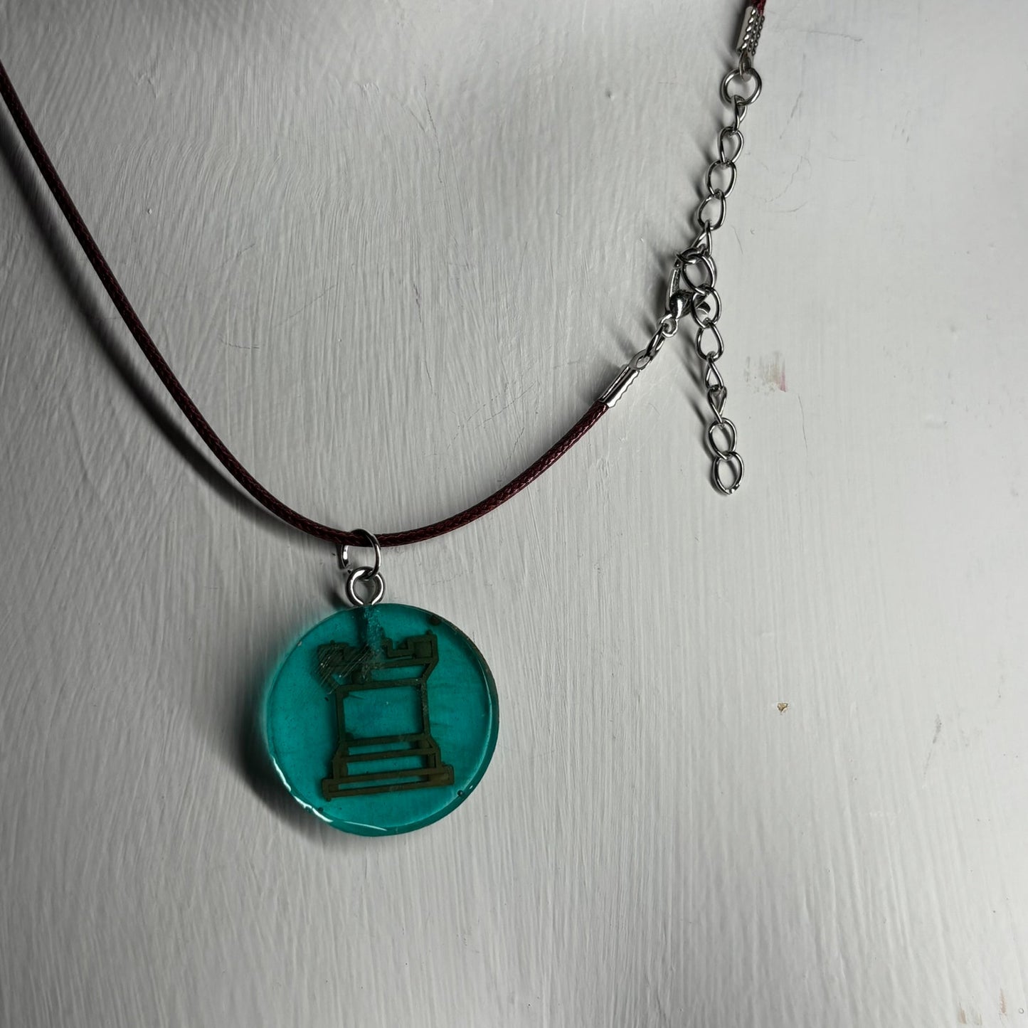 Miami Orange Rook - Handmade Resin Chess Necklace