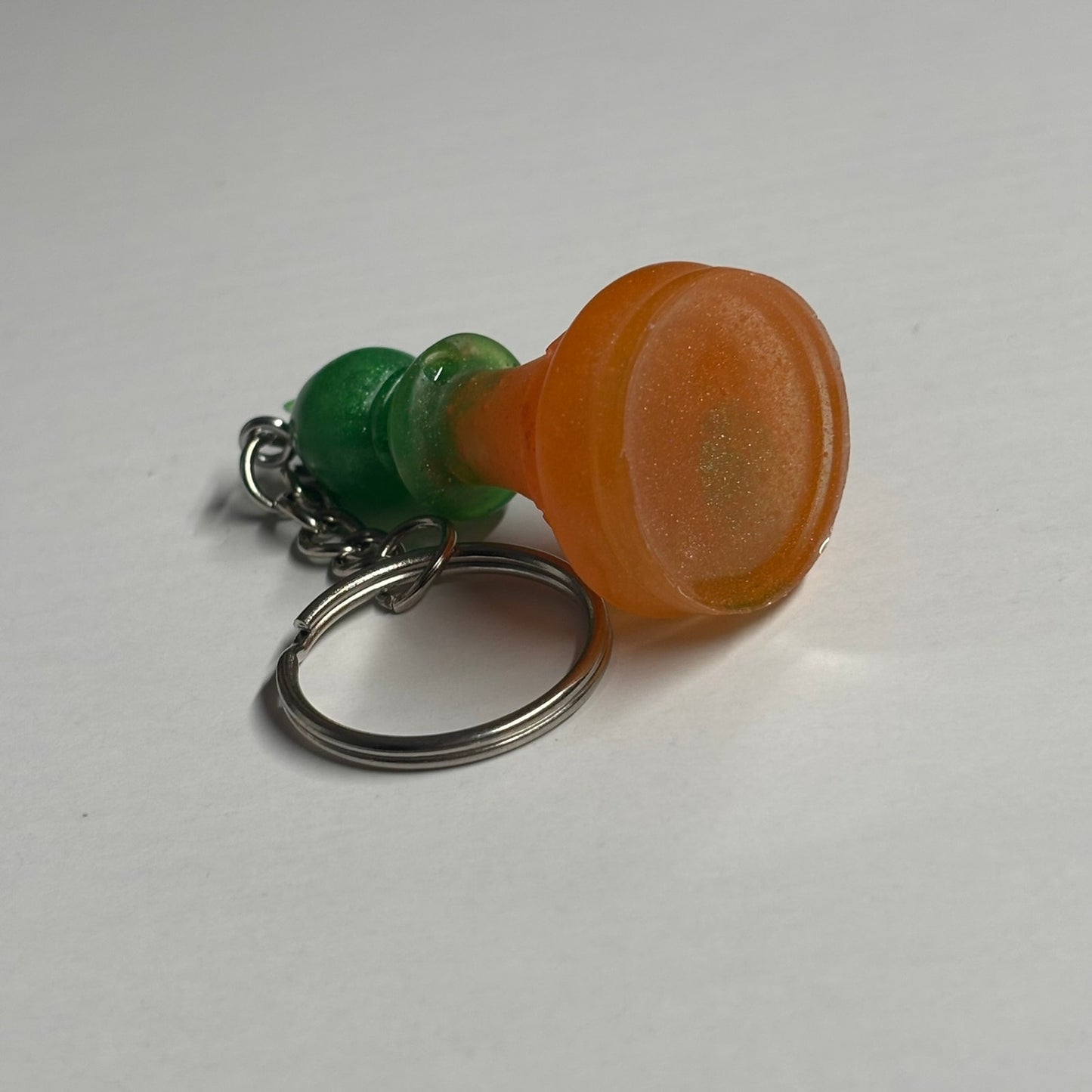Green & Orange Bishop - Handmade Resin Keychain