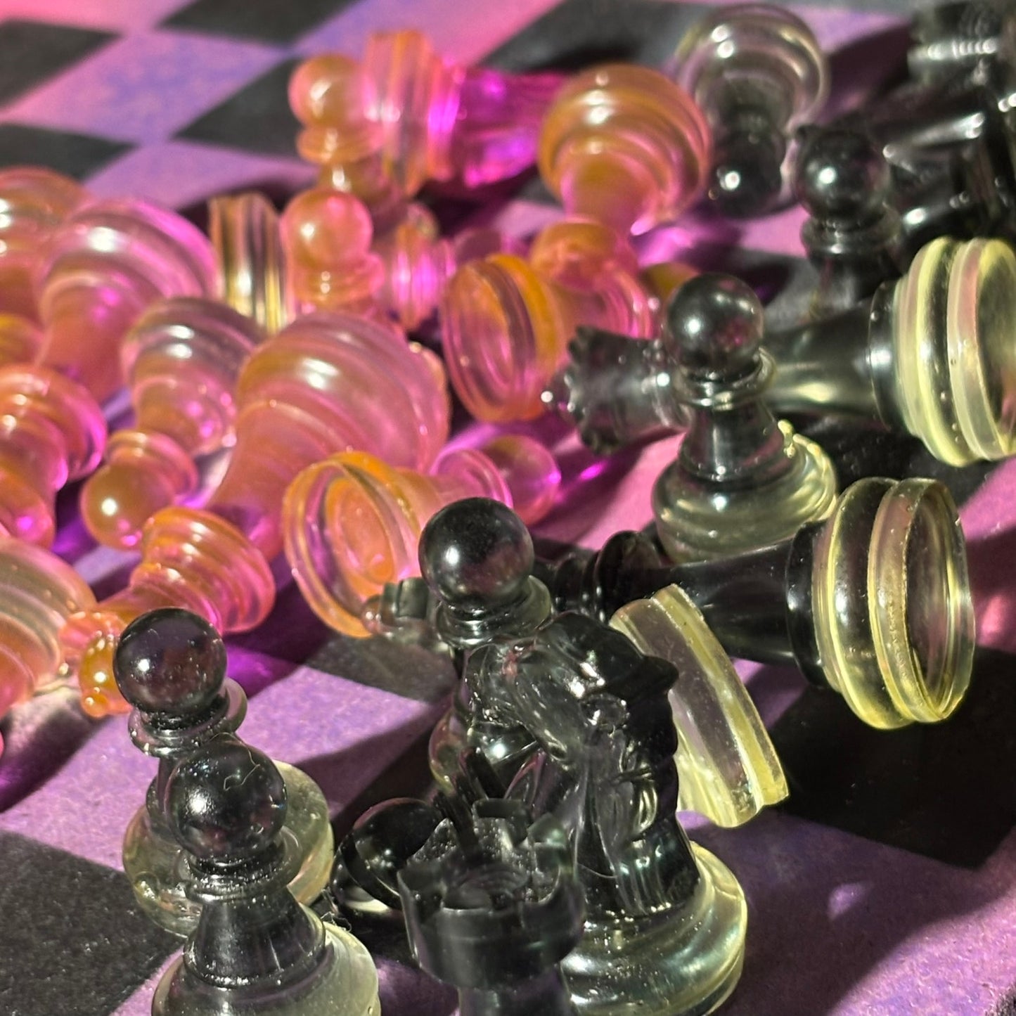 Purple & Pink Blush - Painted Chess Set